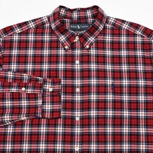 Vintage Polo Ralph Lauren Shirt Mens Plaid Button Down Oxford Cloth XL‎ Preppy